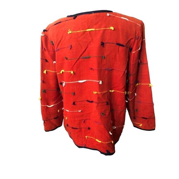 Allure cotton woven art to wear embroidered floral shacket size 14/16 L - Picture 7 of 11